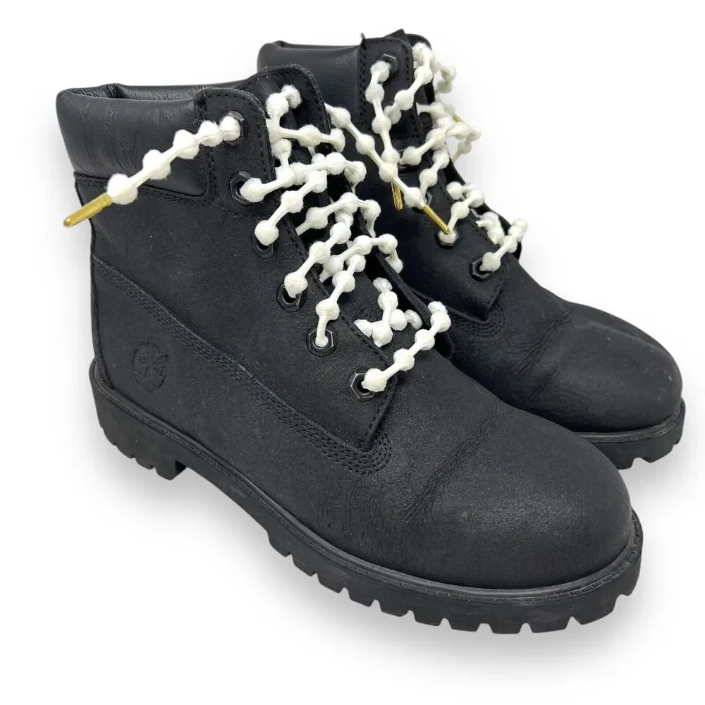 TIMBERLAND BOYS BLACK BOOTS, SIZE 4.5 US